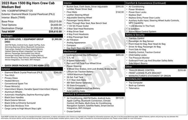 2023 RAM 1500 Big Horn/Lone Star