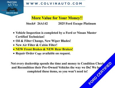 2025 Ford Escape Platinum