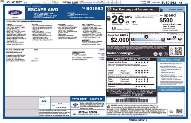 2025 Ford Escape ST-Line Select