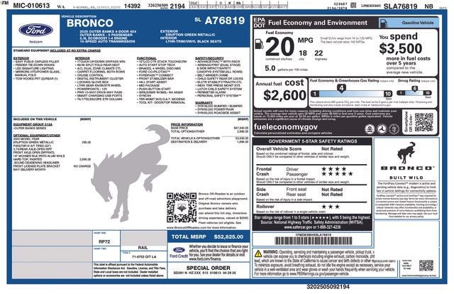 2025 Ford Bronco Outer Banks