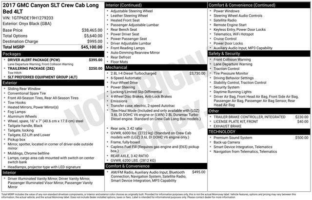 2017 GMC Canyon SLT
