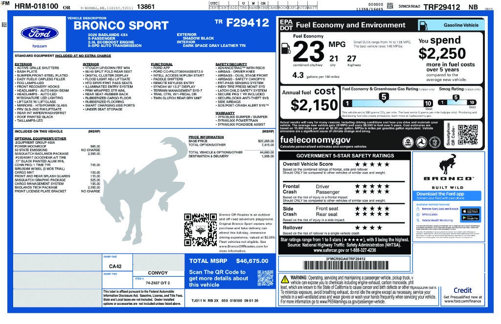 2026 Ford Bronco Sport Badlands